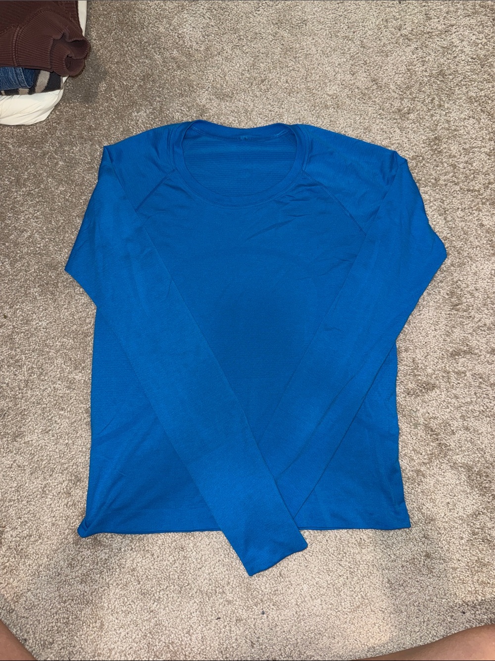 lululemon athletica Bright Blue Long Sleeve Crew Tee
